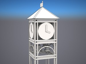 street clock - low poly 3Dモデル