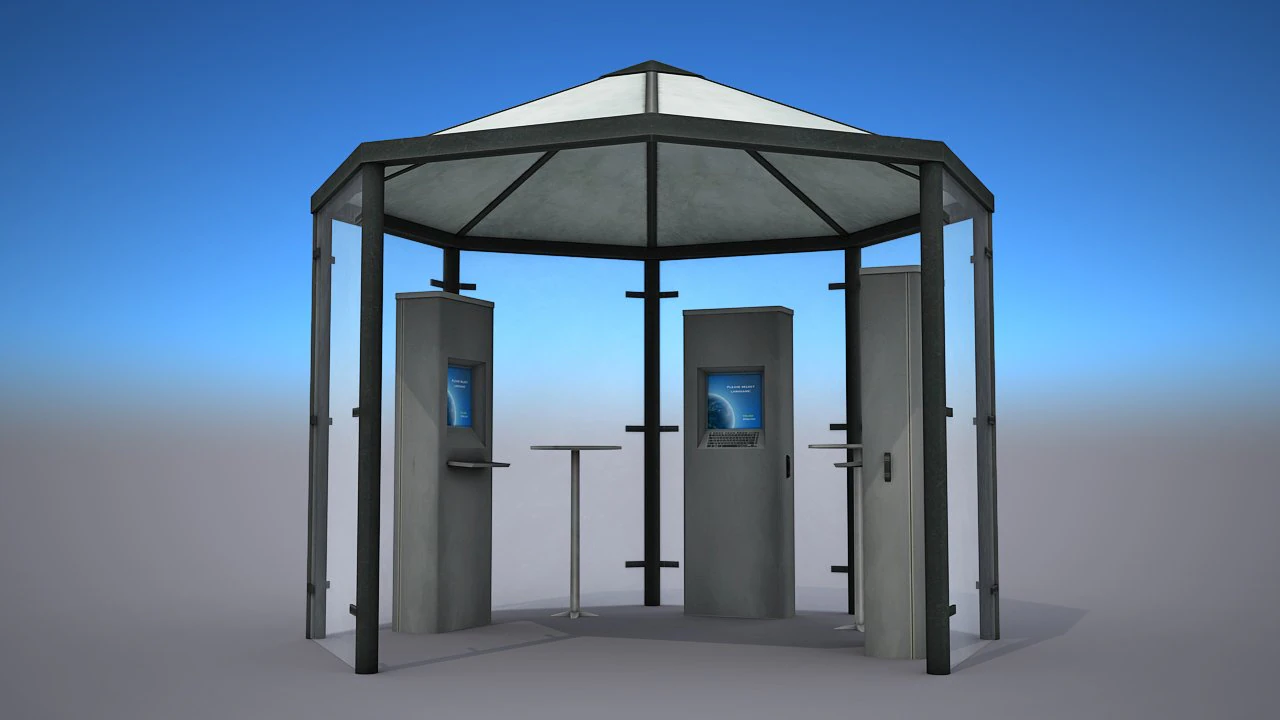 multimedia kiosk - low poly 3D Model .c4d .max .obj .3ds .fbx .stl .blend 