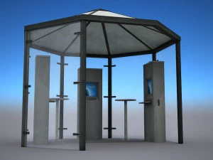 multimedia kiosk - low poly 3D Model