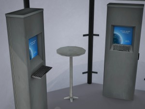multimedia kiosk - low poly 3D Model