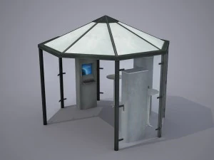 multimedia kiosk - low poly 3D Model