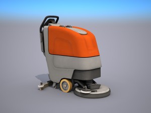 walk behind scrubber drier - low poly 3D Model