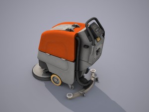 walk behind scrubber drier - low poly Modelo 3D