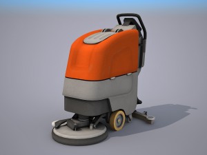 walk behind scrubber drier - low poly Modelo 3D
