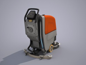 walk behind scrubber drier - low poly Modelo 3D