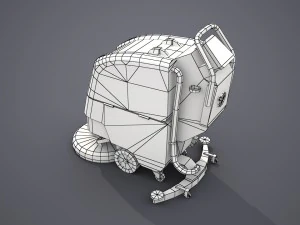 walk behind scrubber drier - low poly 3D Model