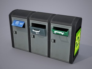 recycling container - low poly 3D Model
