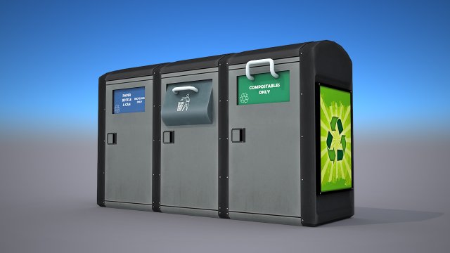 recycling container - low poly 3D Model .c4d .max .obj .3ds .fbx .stl .blend 