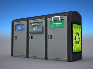 recycling container - low poly 3D Model