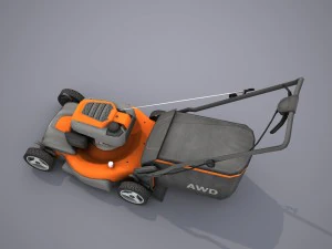 lawn mower - low poly 3D Model