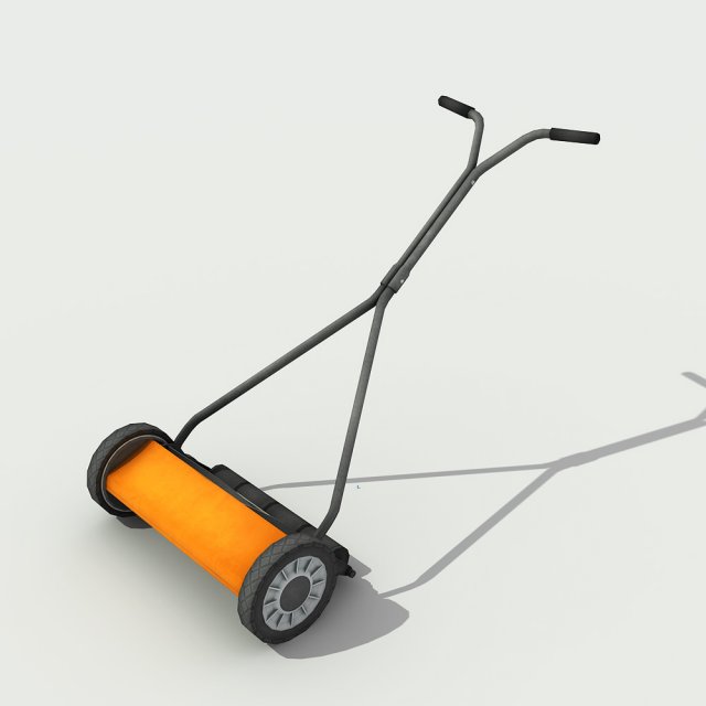 push reel lawn mower - low poly 3Dモデル .c4d .max .obj .3ds .fbx .stl .blend