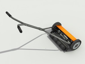 push reel lawn mower - low poly 3Dモデル