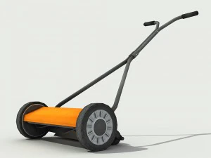 push reel lawn mower - low poly 3D Model