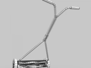 push reel lawn mower - low poly 3D Model
