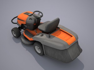 riding lawn mower - low poly 3D Модель
