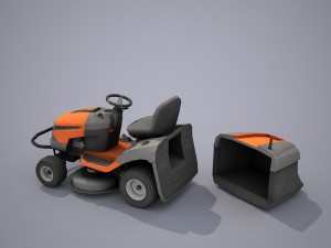 riding lawn mower - low poly 3D Модель