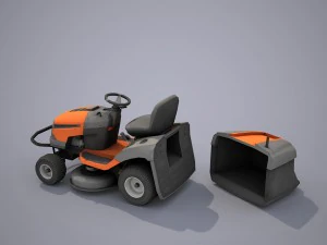 riding lawn mower - low poly 3D Model