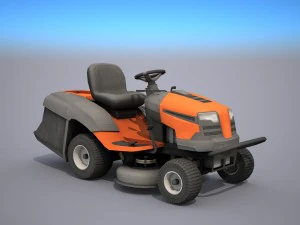 riding lawn mower - low poly 3D Model