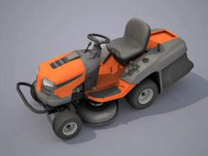 riding lawn mower - low poly 3D Model