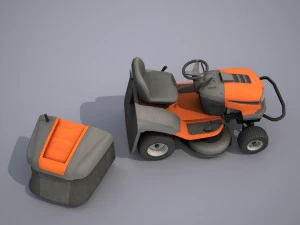 riding lawn mower - low poly 3D Model
