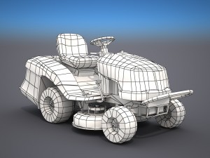 riding lawn mower - low poly 3D Модель