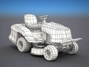 riding lawn mower - low poly 3D Model