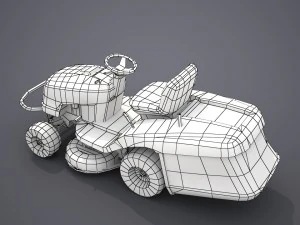 riding lawn mower - low poly 3D Model