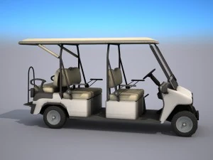 візок для гольфу - низький полі 3D Модель