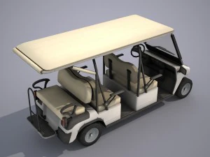 візок для гольфу - низький полі 3D Модель