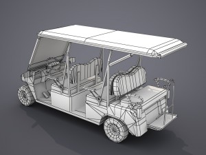 golf cart - low poly 3D Модель