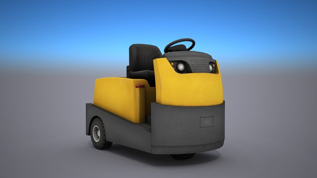 tow tractor - low poly 3D Model .c4d .max .obj .3ds .fbx .stl .blend 