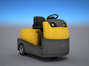 trator de reboque - low poly Modelo 3D