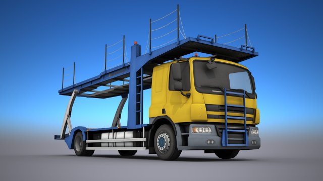 car carrier truck - low poly 3D Модель .c4d .max .obj .3ds .fbx .stl .blend 