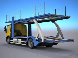 автомобіль вантажівка - низький полі 3D Модель