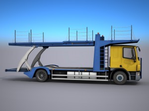 car carrier truck - low poly 3D Модель