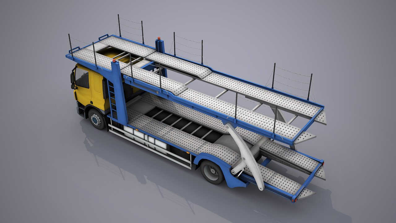 Car Carrier Truck Low poly 3D Model in Truck 3DExport