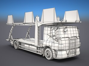 car carrier truck - low poly 3D Модель
