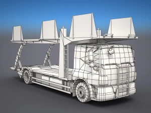 автомобіль вантажівка - низький полі 3D Модель