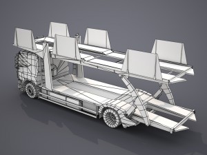 car carrier truck - low poly 3D Модель