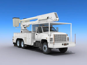 utility bucket truck - low poly 3D Model
