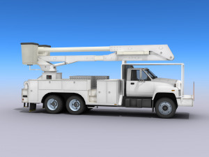 utility bucket truck - low poly 3D Модель