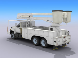 utility bucket truck - low poly 3D Модель