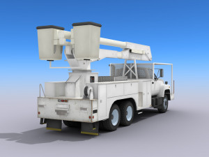 utility bucket truck - low poly 3D Модель