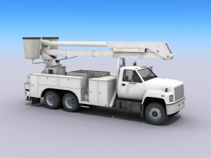 utility bucket truck - low poly 3D Модель