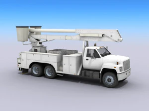 utility bucket truck - low poly 3D Model
