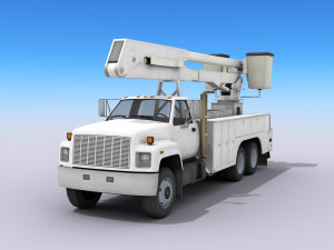 utility bucket truck - low poly 3D Модель