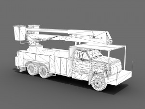 utility bucket truck - low poly 3D Модель
