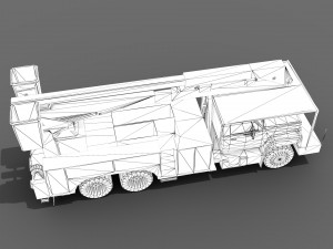 utility bucket truck - low poly 3D Модель