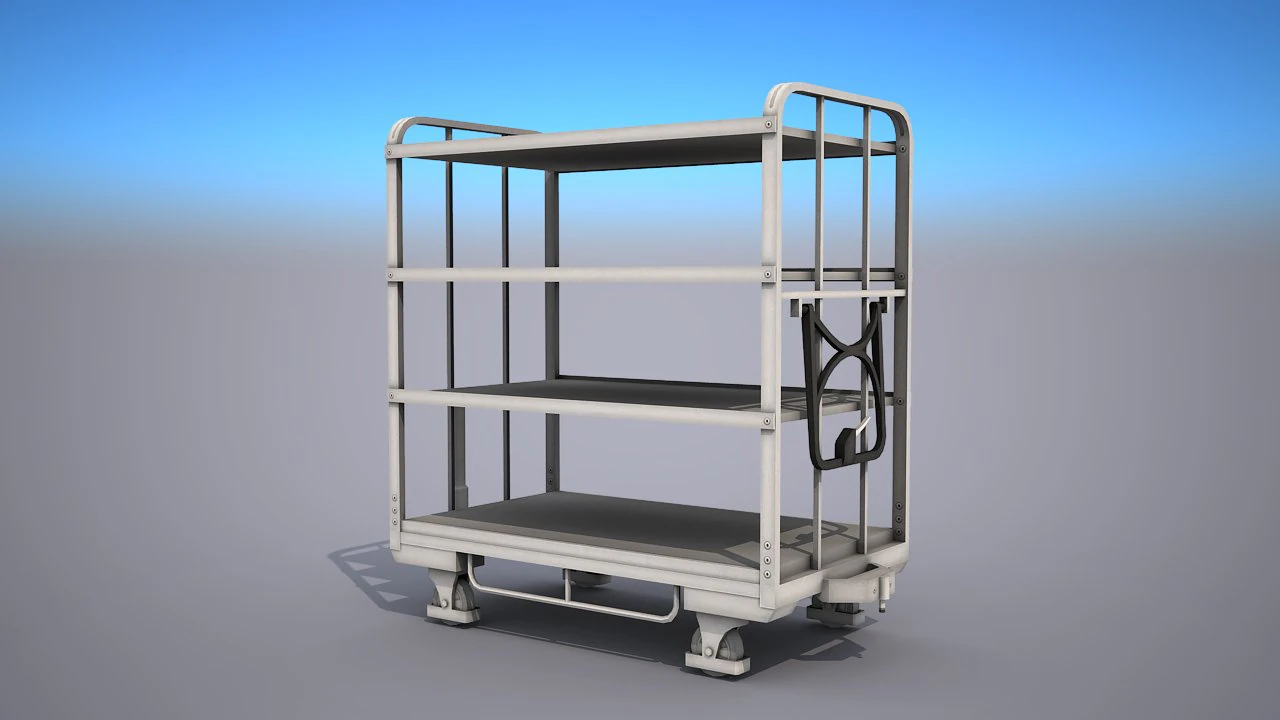 transport cart - low poly 3D Model .c4d .max .obj .3ds .fbx .stl .blend 