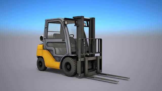 forklift - low poly 3D 모델 .c4d .max .obj .3ds .fbx .stl .blend 